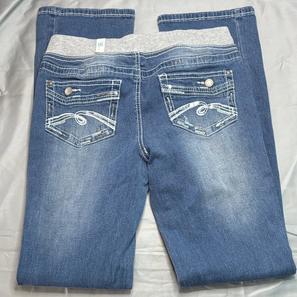 Justice Blue Denim with Gray Knit Waistband